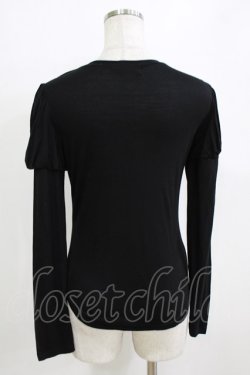 画像3: Jane Marple / パフロングスリーブカットソー  黒 H-26-01-14-066-JM-TO-KB-ZH