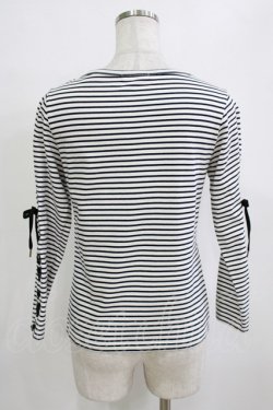 画像3: MILK / Lace upボーダートップス  オフ H-26-01-14-068-ML-TO-KB-ZH