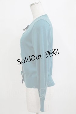 画像2: Jane Marple / ベルベットリボンカーディガン  グリーン H-26-01-14-069-JM-TO-KB-ZH