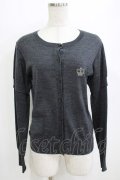 Jane Marple / クラウン刺繍のレイヤード風カーディガン  グレー H-26-01-14-070-JM-TO-KB-ZH