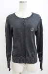 画像1: Jane Marple / クラウン刺繍のレイヤード風カーディガン  グレー H-26-01-14-070-JM-TO-KB-ZH (1)