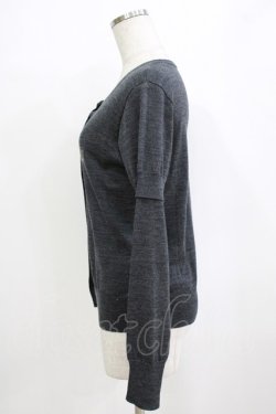 画像2: Jane Marple / クラウン刺繍のレイヤード風カーディガン  グレー H-26-01-14-070-JM-TO-KB-ZH