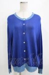 画像1: Jane Marple Dans Le Salon / コットンキュプラヤーンバイカラーカーディガン  ブルー H-26-01-14-071-JM-TO-KB-ZH (1)