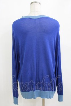 画像3: Jane Marple Dans Le Salon / コットンキュプラヤーンバイカラーカーディガン  ブルー H-26-01-14-071-JM-TO-KB-ZH