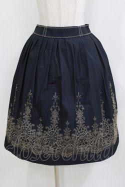 画像1: Jane Marple / エンブロイダリースカート  ネイビー H-26-01-14-009-JM-SK-KB-ZH