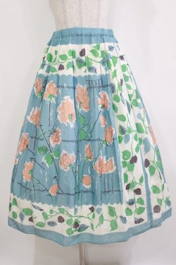 画像1: Jane Marple Dans Le Salon / Days with rosesラップスカート  フレスコブルー H-26-01-14-010-JM-SK-KB-ZH