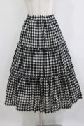 Jane Marple / シャーリングチェックティアードスカート  ブラック H-26-01-14-011-JM-SK-KB-ZH