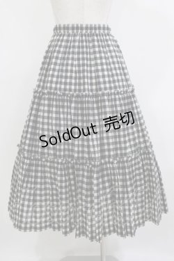 画像3: Jane Marple / シャーリングチェックティアードスカート  ブラック H-26-01-14-011-JM-SK-KB-ZH