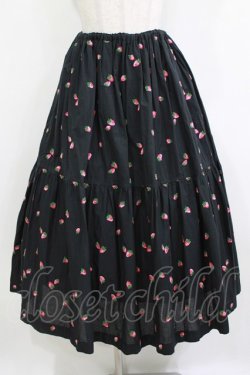 画像1: Jane Marple / Very berries embroideryスカート  ブラック H-26-01-14-012-JM-SK-KB-ZH