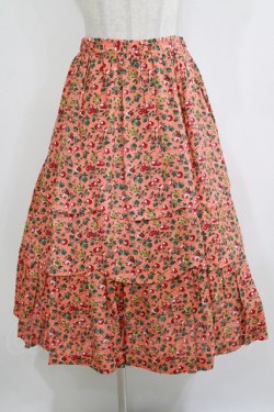 画像1: Jane Marple / リバティスカラップスカート  オレンジ H-26-01-14-017-JM-SK-KB-ZH