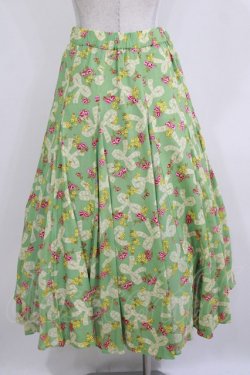 画像3: Jane Marple Dans Le Salon / Granny's ribbonのゴアードスカート  グリーン H-26-01-14-018-JM-SK-KB-ZH