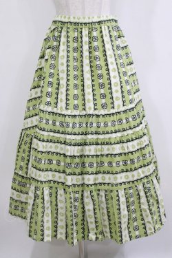 画像1: Jane Marple Dans Le Salon / Autumn gardenスウィッチングスカート M ピスタチオ×アイボリー H-26-01-14-020-JM-SK-KB-ZH