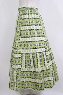 画像2: Jane Marple Dans Le Salon / Autumn gardenスウィッチングスカート M ピスタチオ×アイボリー H-26-01-14-020-JM-SK-KB-ZH