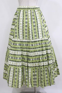 画像3: Jane Marple Dans Le Salon / Autumn gardenスウィッチングスカート M ピスタチオ×アイボリー H-26-01-14-022-JM-SK-KB-ZH