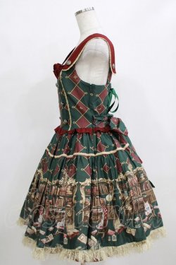 画像2: metamorphose / 主の書斎バッスルジャンパースカート Free グリーン H-26-01-15-041-ME-OP-NS-ZH