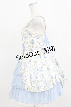 画像2: metamorphose / 花柄シフォンフリルジャンパースカート Free オフ/ブルー H-26-01-15-045-ME-OP-NS-ZH