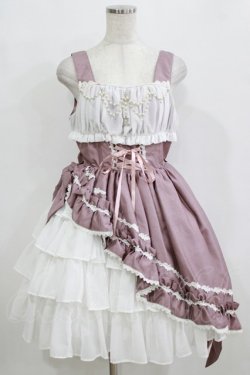 画像1: ALICE and the PIRATES / ギャザーシフォンジャンパースカート Free アッシュローズ H-26-01-15-046-PA-OP-NS-ZH