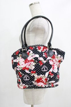 画像1: BABY,THE STARS SHINE BRIGHT / シュガーブーケ柄バケツ型バッグ  ブラック H-26-01-15-003-BA-BG-NS-ZH