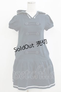 画像1: Angelic Pretty / 半袖 Marching girl カットワンピース Free ネイビー H-26-01-15-064-AP-OP-NS-ZH