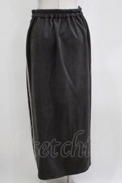 画像3: axes femme / カットスエードジップスカート Free チャコール H-26-01-15-071-AX-SK-NS-ZH