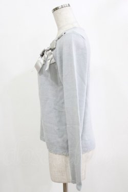 画像2: axes femme / サテンリボンニットPO M サックス H-26-01-15-077-AX-TO-NS-ZH