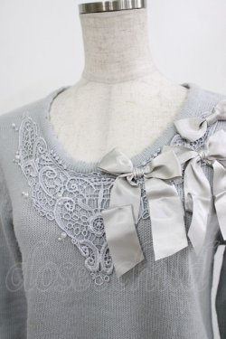 画像4: axes femme / サテンリボンニットPO M サックス H-26-01-15-077-AX-TO-NS-ZH