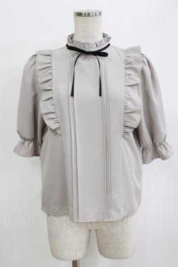 画像1: evelyn / リボンブラウス Free グレー H-26-01-15-078-LO-BL-NS-ZH