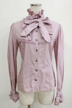 画像1: Victorian maiden / スタンドカラーフリルブラウス Free ラベンダー H-26-01-15-079-CL-BL-NS-ZH