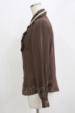 画像2: axes femme / バイカラーリボンブラウス M ブラウン H-26-01-15-086-AX-BL-NS-ZH