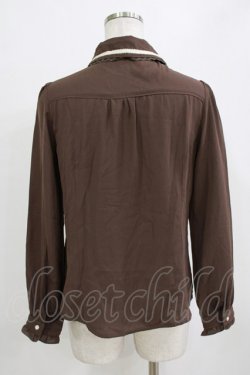 画像3: axes femme / バイカラーリボンブラウス M ブラウン H-26-01-15-086-AX-BL-NS-ZH