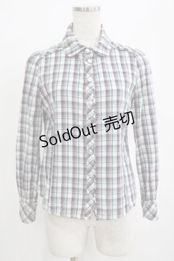 画像1: Amavel / チェックブラウス Free ホワイト H-26-01-15-087-CA-BL-NS-ZH