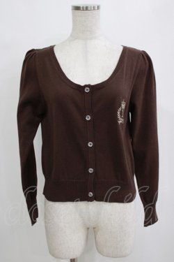 画像1: metamorphose / エンブレム刺繍カーディガン Free ブラウン H-26-01-15-091-ME-TO-NS-ZH
