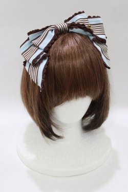 画像1: BABY,THE STARS SHINE BRIGHT / ストライプリボンカチューシャ  サックス H-26-01-15-012-BA-AC-NS-ZH