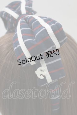 画像2: metamorphose / セーラーカチューシャ（レジメンストライプ）  ネイビー H-26-01-15-013-ME-AC-NS-ZH