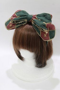 画像1: metamorphose / 主の書斎リボンカチューシャ  グリーン H-26-01-15-025-ME-AC-NS-ZH