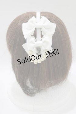 画像2: ALICE and the PIRATES / レディーパール2個リボンカチューシャ  オフ H-26-01-15-030-PA-AC-NS-ZH