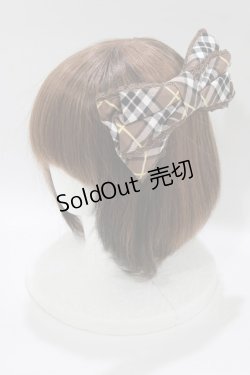 画像1: Angelic Pretty / スクールタータンリボンバレッタ  ブラウン H-26-01-15-031-AP-AC-NS-ZH