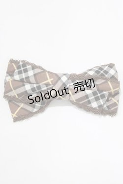 画像2: Angelic Pretty / スクールタータンリボンバレッタ  ブラウン H-26-01-15-031-AP-AC-NS-ZH