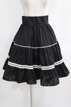 画像1: Eri Aino's collaboration / シャーロットの水曜日 フリルフレアスカート S ブラック H-26-01-16-026-PU-TO-NS-ZH