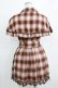 画像3: LIZ LISA / チェックケープワンピース Free ブラウン H-26-01-16-028-LO-OP-NS-ZH (3)