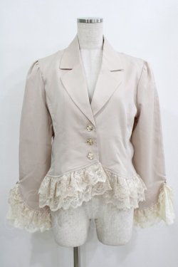 画像1: axes femme / レースフリル編上ジャケット Free ベージュ H-26-01-16-031-AX-JA-NS-ZH