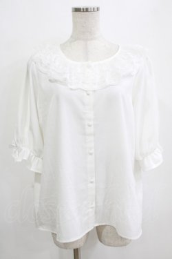 画像1: m petit by misako / MSKデシンレースエリブラウス LL オフ H-26-01-16-037-LO-BL-NS-ZH