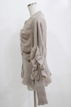 画像2: axes femme / ヴィンテージ風透編ニットカーディガン Free グレージュ H-26-01-16-045-AX-TO-NS-ZH