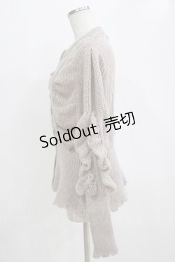 画像2: axes femme / ヴィンテージ風透編ニットカーディガン Free グレージュ H-26-01-16-045-AX-TO-NS-ZH