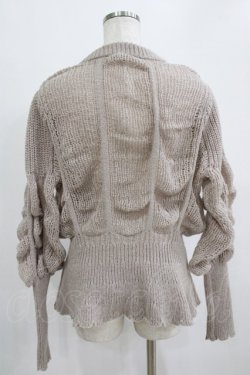 画像3: axes femme / ヴィンテージ風透編ニットカーディガン Free グレージュ H-26-01-16-045-AX-TO-NS-ZH