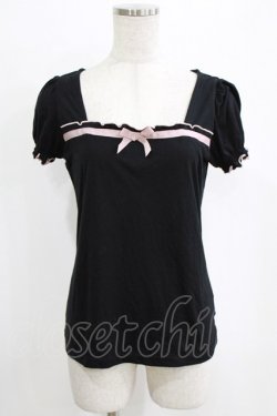 画像1: Ank Rouge / リボントップス M ブラック/ピンク H-26-01-16-046-CA-TO-NS-ZH