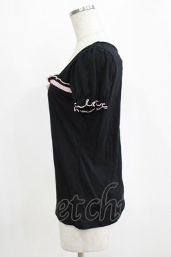 画像2: Ank Rouge / リボントップス M ブラック/ピンク H-26-01-16-046-CA-TO-NS-ZH