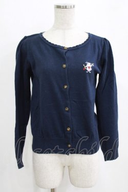 画像1: Secret Honey / トランプうさぎ刺繍カーディガン Free ネイビー H-26-01-16-049-CA-TO-NS-ZH