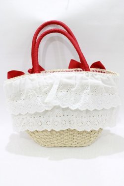 画像3: axes femme Kawaii / いちごあみぐるみ付カゴバッグ  ナチュラル×赤 H-26-01-16-057-AX-BG-YZ-ZH