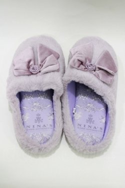 画像1: m petit by misako / misako×NINA’Sルームシューズ 23-25cm ラベンダー H-26-01-16-065-LO-SH-NS-ZH